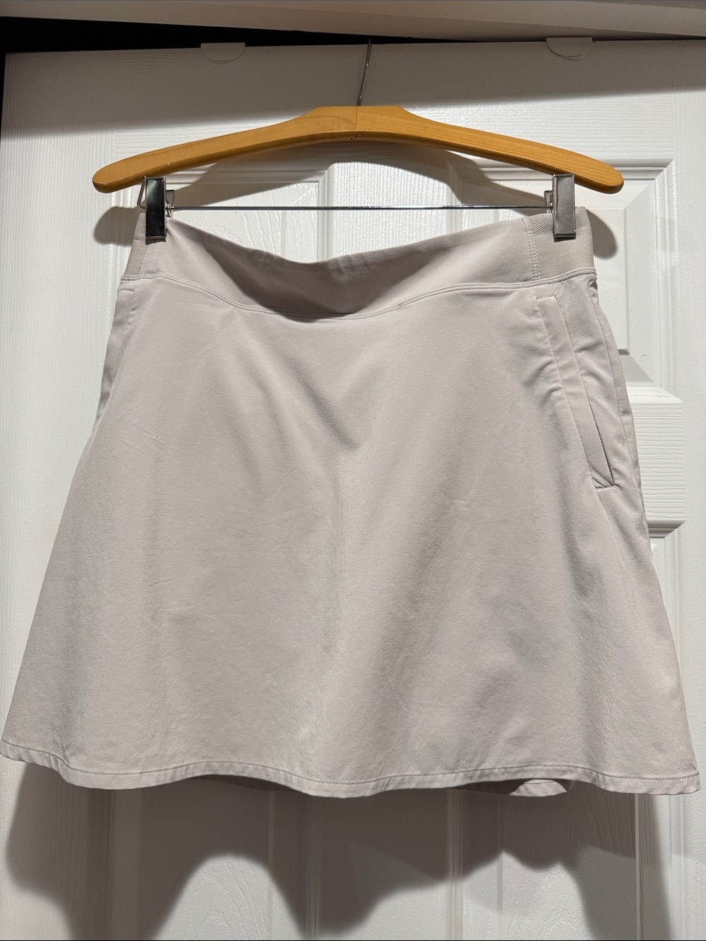 Athleta Women's Light Beige A-Line Skirt, with Shorts